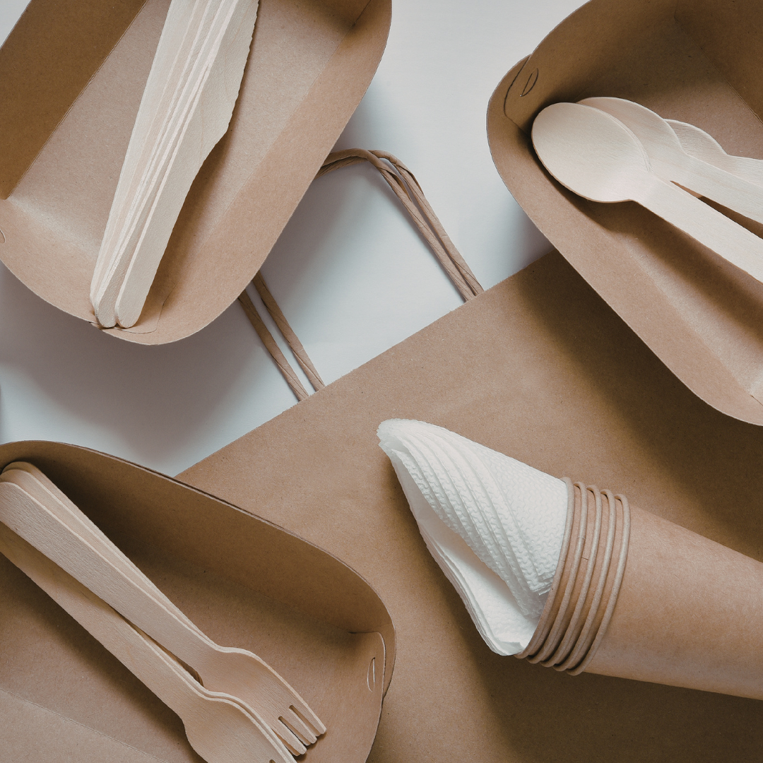 array of compostable packaging